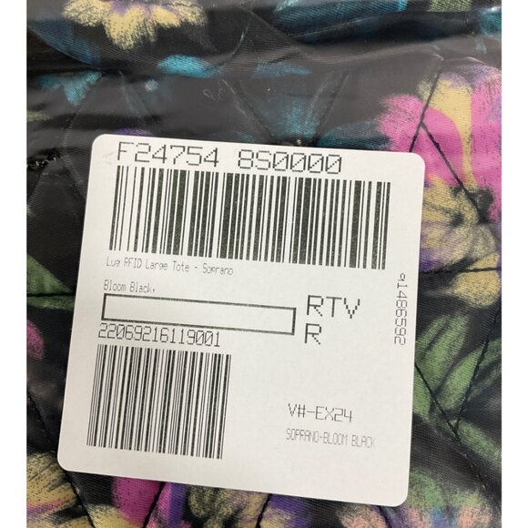 Lug Soprano Bloom RFID Quilted Tote Bag - Floral Black, Unisex, Lead Safe - Picture 2 of 8